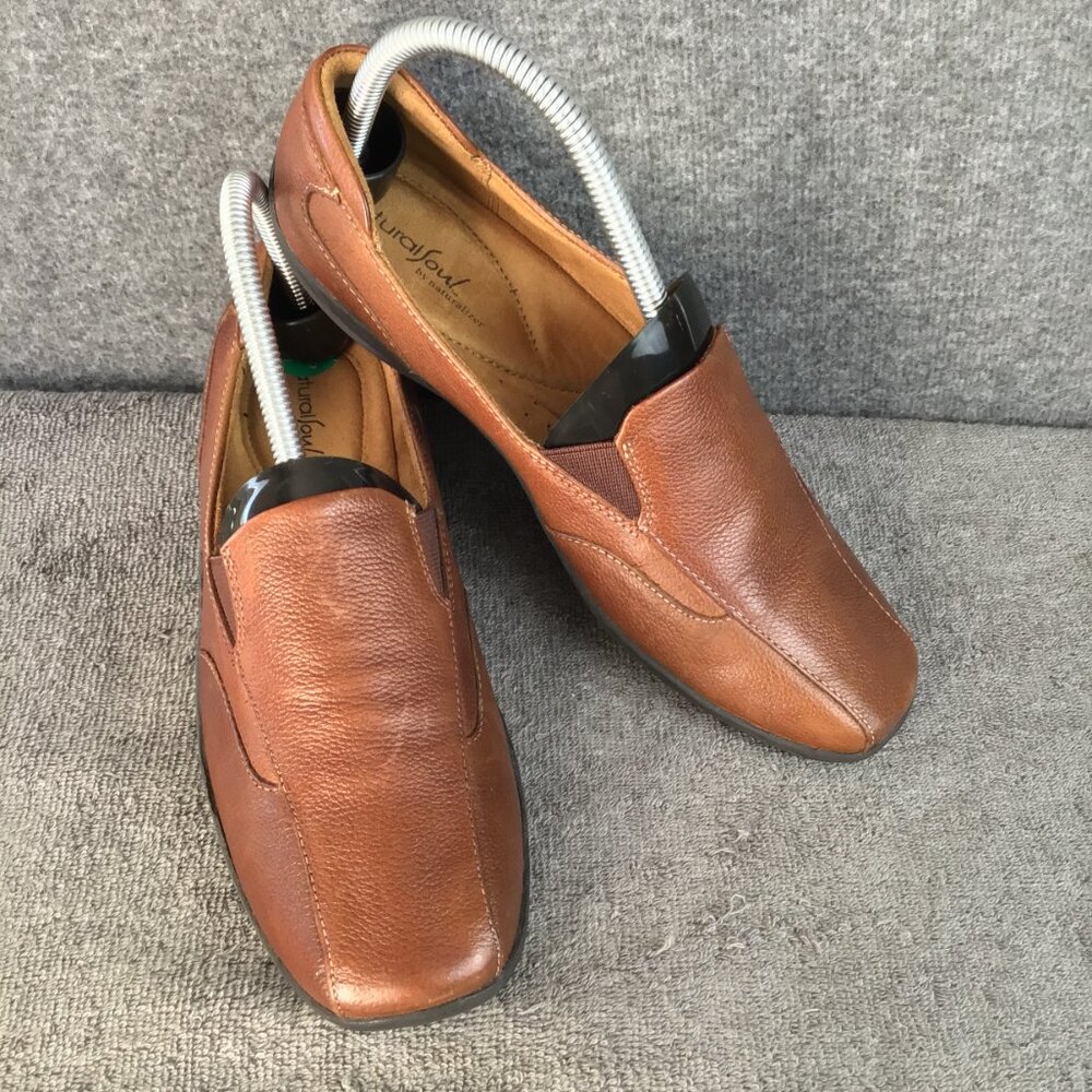 Natural‎ Soul by Naturalizer Leather Fetlar Loafer Flats Sz 8M Brown